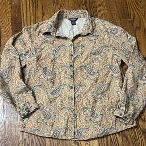 Vintage Woolrich Paisley Button Down Long Sleeve SZ LP